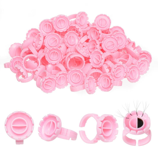 Lash Extension Supplies Professional, 300PCS Lashes Ring for Lash Artist, Lash Tech Deals, Lashing Glue Rings, Lash Glue Cups for Volume Lashes Fan Making, Eyelash Extension Supplies
