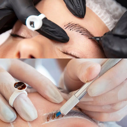 100Pcs Disposable Plastic Tattoo Microblading Ink Pigment Ring Cup Permanent Makeup Artists