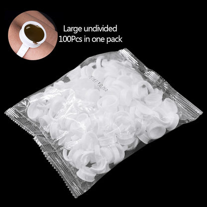 100Pcs Disposable Plastic Tattoo Microblading Ink Pigment Ring Cup Permanent Makeup Artists