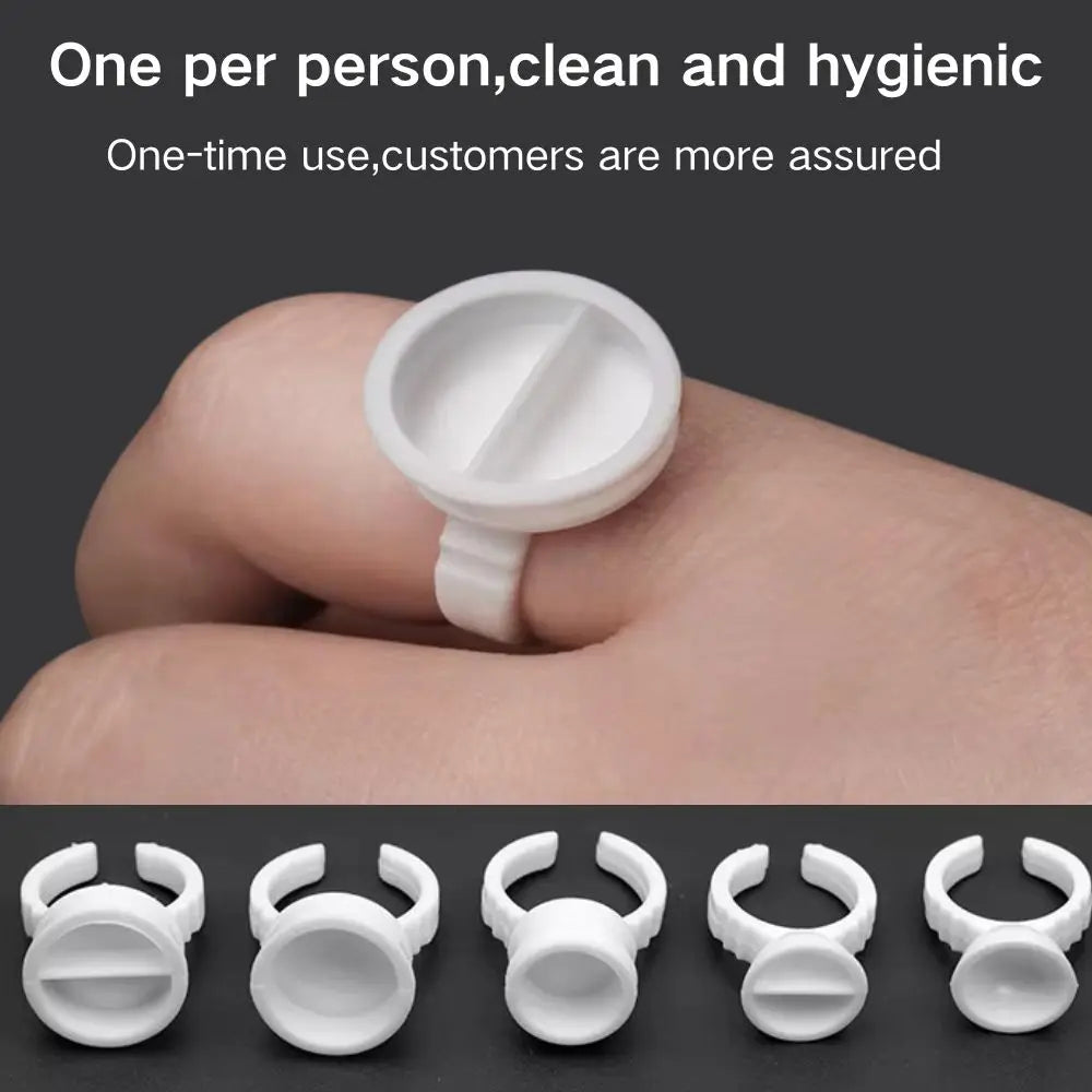 100Pcs Disposable Plastic Tattoo Microblading Ink Pigment Ring Cup Permanent Makeup Artists