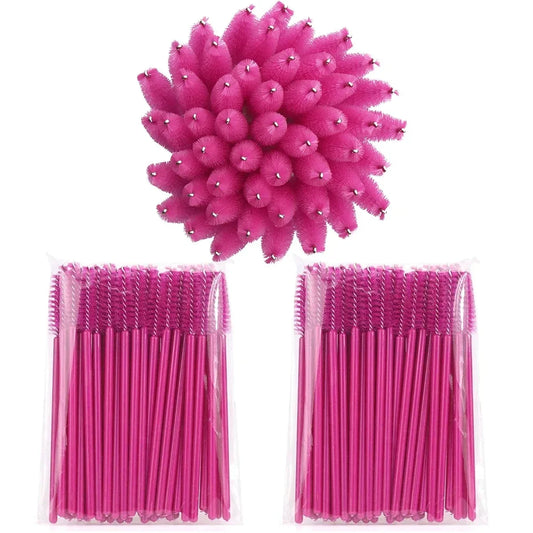 100Pcs Disposable Eyelash Brushes Spoolies Micro Lash Mascara Wands Combs Wholesale for Eyelash Extension Makeup Cosmetic Tools