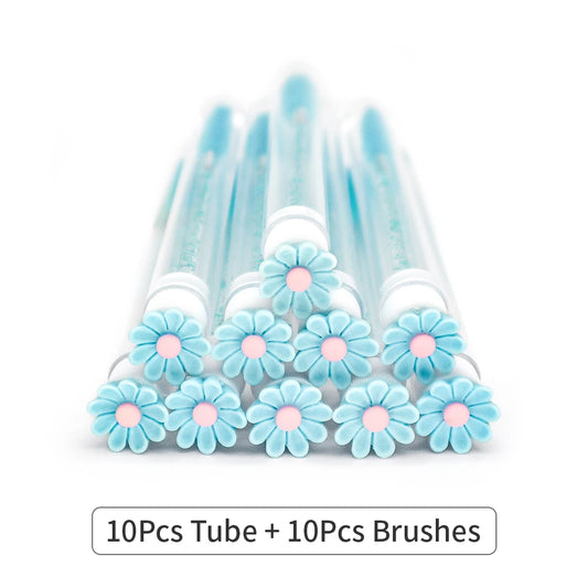 10/50Pcs Eyelash Brush Tubes with Crystal Lash Mascara Wands Eyebrow Comb Spoolies Container Lash Brush Applicators Makeup Tools