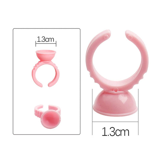 Wholesale 100Pcs Disposable Eyelash Glue Fan Cup Rings Holder Container Tattoo Pigment Eyelash Extension Tools Lash Supplies