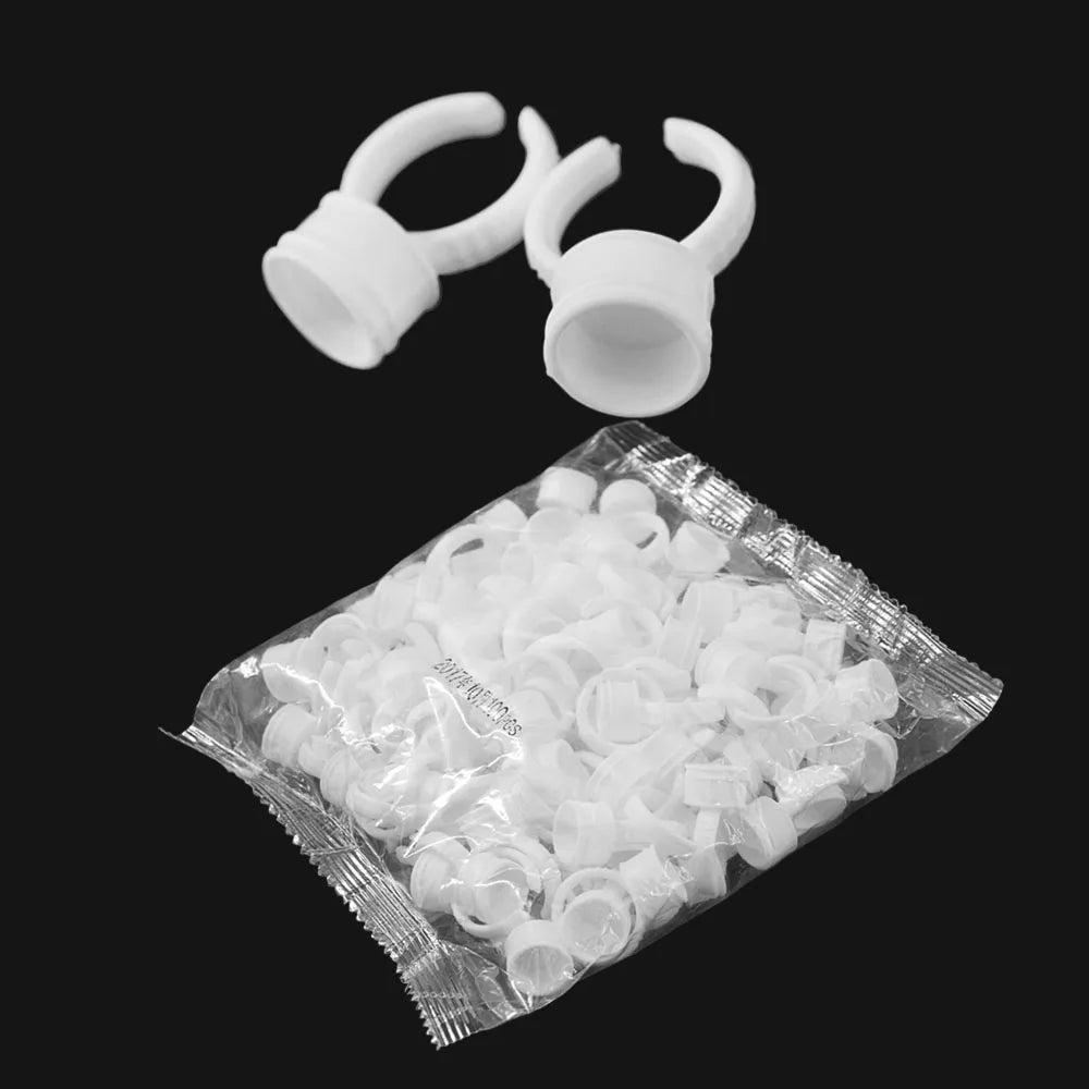 100Pcs Disposable Plastic Tattoo Microblading Ink Pigment Ring Cup Permanent Makeup Artists