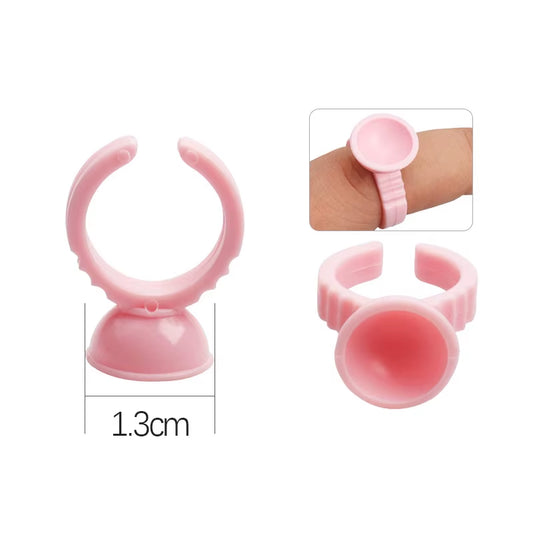 100Pcs Disposable Eyelash Glue Fan Cup Rings Holder Container Tattoo Pigment Eyelash Extension Tools Lash Supplies