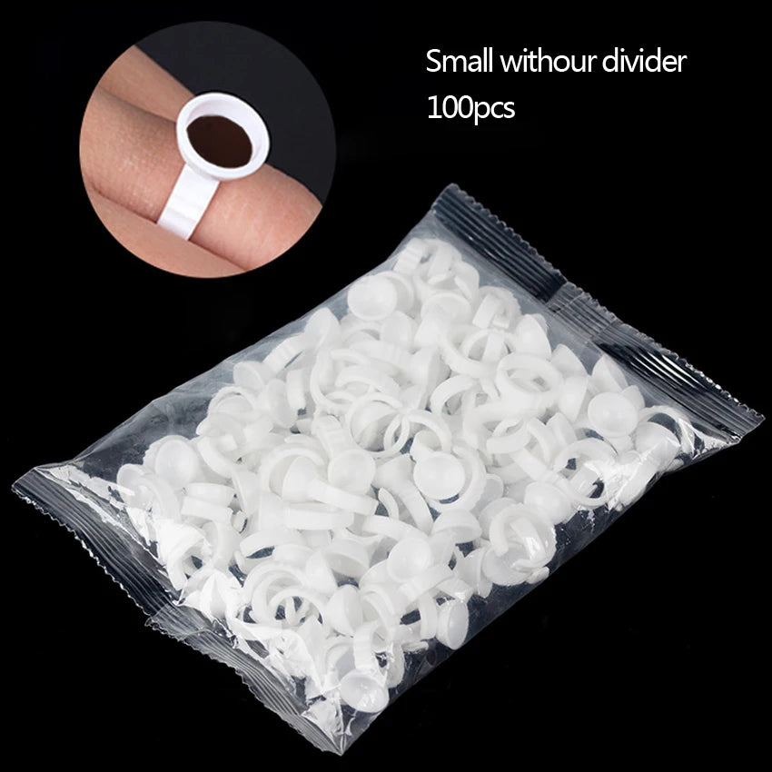 100Pcs Disposable Plastic Tattoo Microblading Ink Pigment Ring Cup Permanent Makeup Artists