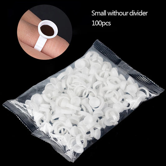 100Pcs Disposable Plastic Tattoo Microblading Ink Pigment Ring Cup Permanent Makeup Artists