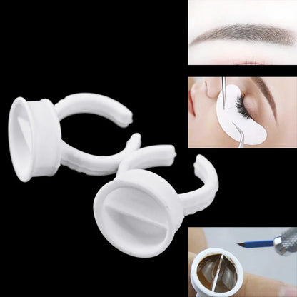 100Pcs Disposable Plastic Tattoo Microblading Ink Pigment Ring Cup Permanent Makeup Artists