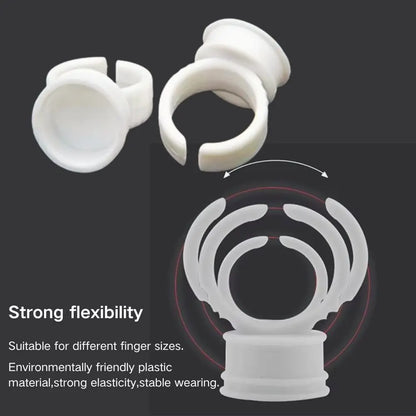 100Pcs Disposable Plastic Tattoo Microblading Ink Pigment Ring Cup Permanent Makeup Artists
